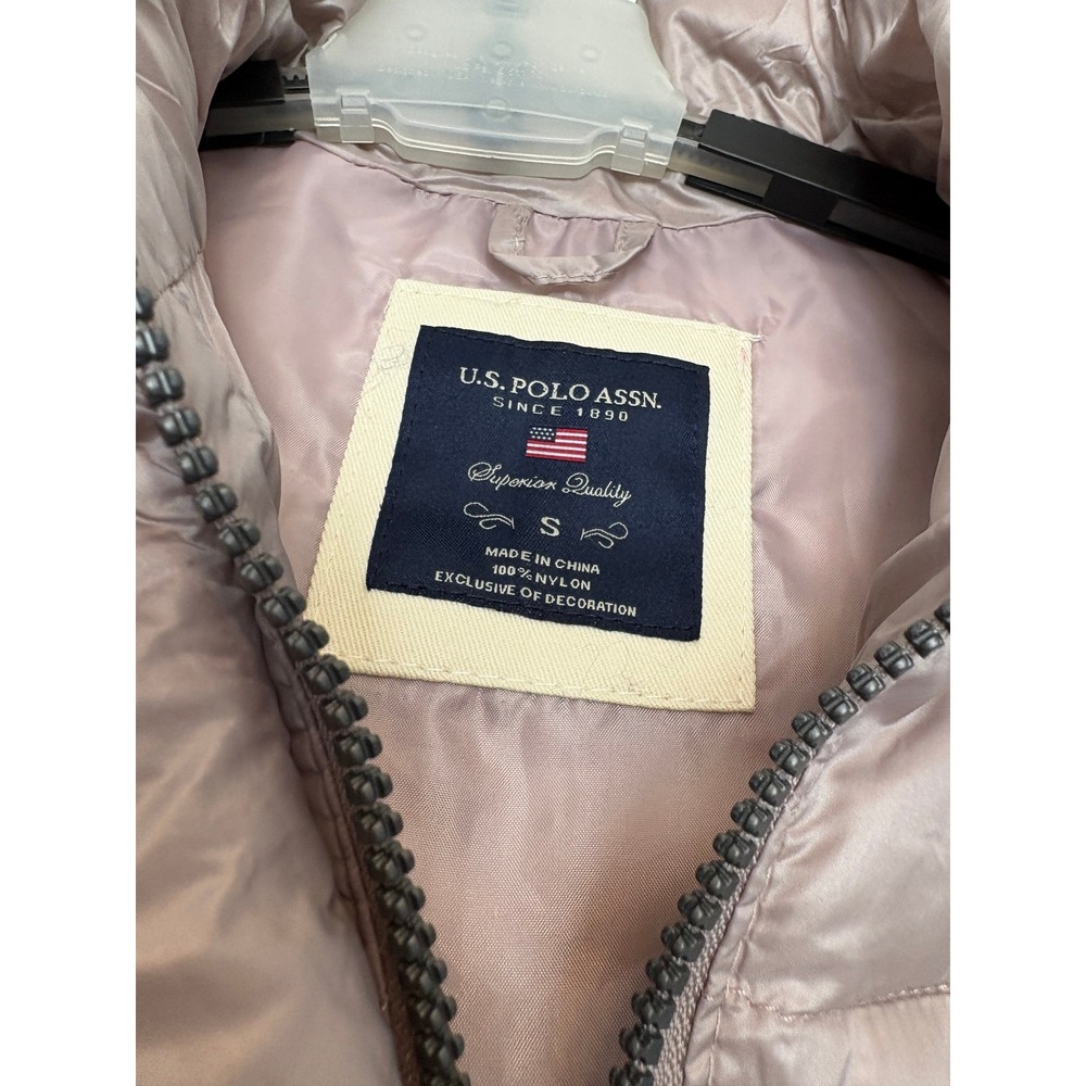 US Polo Assn Womens Pearl Quilted Puffer Vest Snap Zip Small 015108N5 NEW - Picture 3 of 8